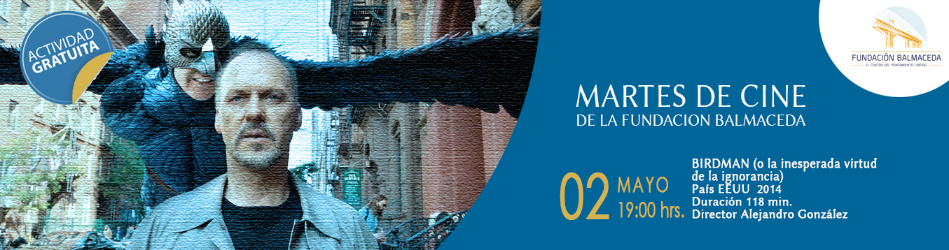 Martes de cine: BIRDMAN | 02 de mayo | 19:00 hrs.